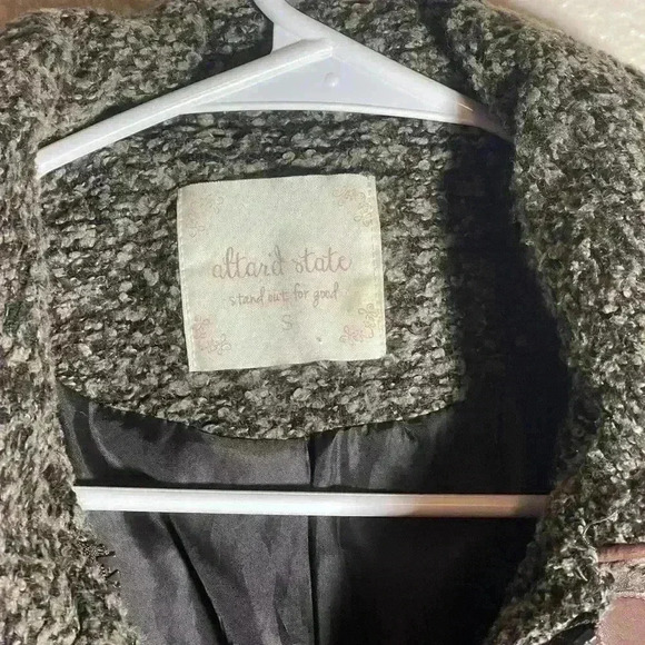 Altar'd State Womens Brown Tweed‎ Toggle Faux Fur Collar Coat Jacket - Picture 2 of 6